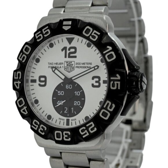 Tag Heuer 44mm Men's Formula 1 Grande Date White Dial Watch